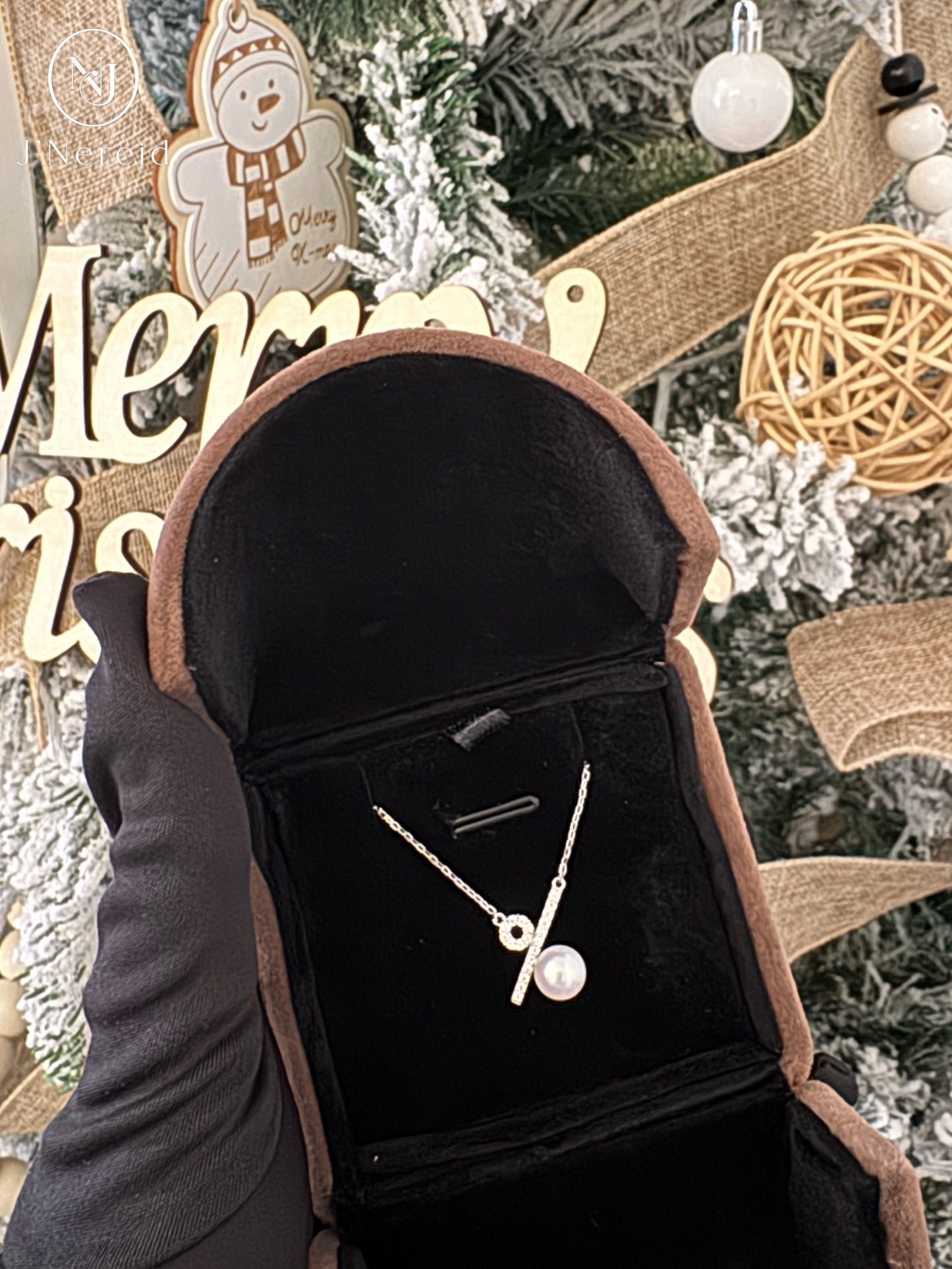 Modern Geometric "%" Pendant Aurora Freshwater Pearl Necklace, 6-7mm High-Luster Pearl, S925 Silver with Sparkling CZ
