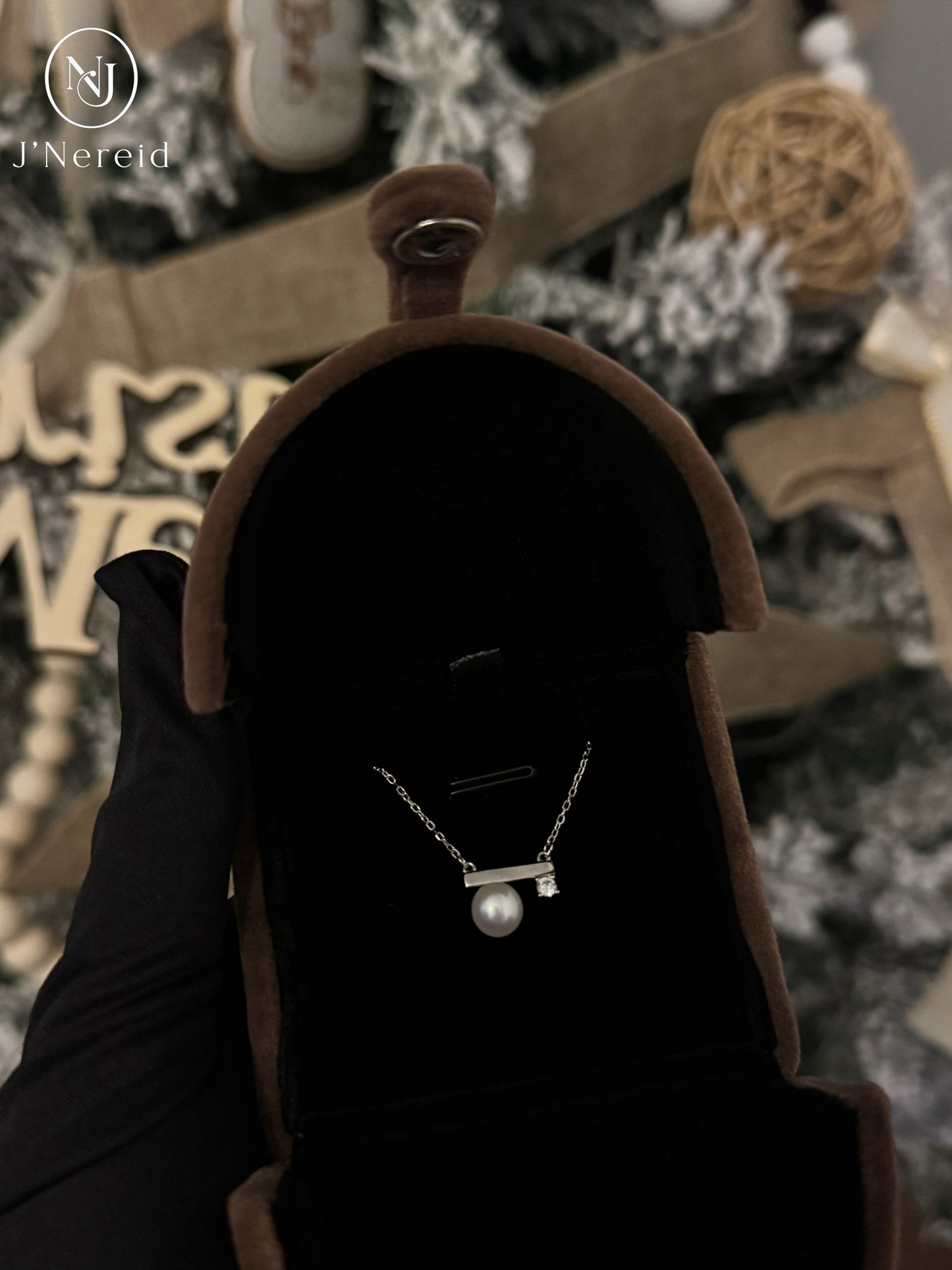 Minimalist Balance Bar Aurora Freshwater Pearl Pendant Necklace, 6-7mm High-Luster Pearl, S925 Silver with Sparkling CZ