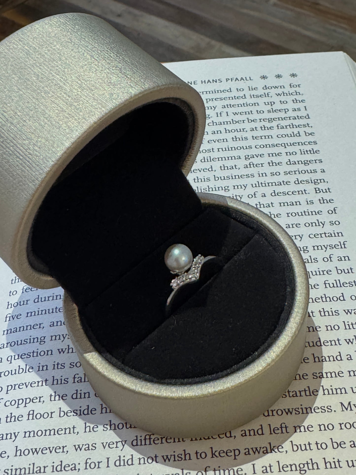 Japanese Madama Tone Akoya Pearl Ring 6-7mm Cool Silver Blue Grey Akoya Pearl S925 Sterling Silver Paved Zircon Dainty Stackable Fine Jewelry Gift for Women（Pearl Variation）