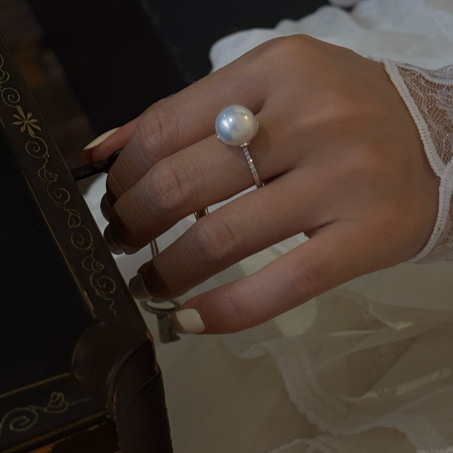 Timeless Classic Aurora Edison Pearl Ring | Minimalist & Versatile S925 Silver Jewelry（Pearl variation)