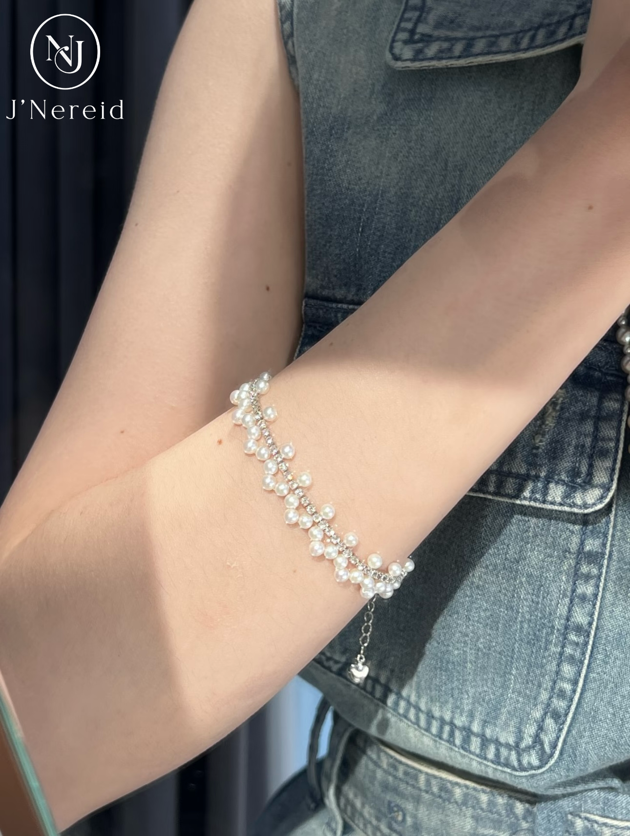 Wire Woven Tennis Pearl Jewelry Set, Graduated 3-5mm Freshwater Pearl Long Layering Tennis Necklace & Matching Woven Tennis Bracelet, Handmade Delicate Pearl Set for Women Daily Elegant Wear