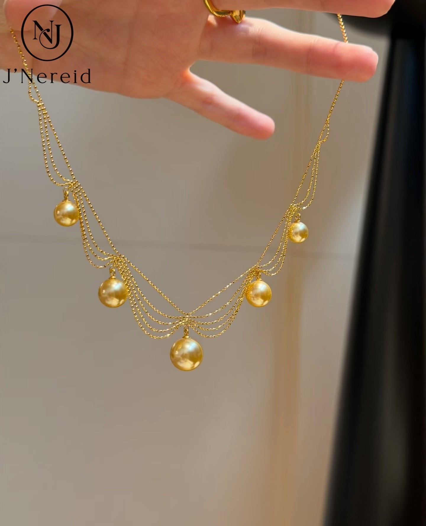 Fairy Tiered Lace Chain Aurora Freshwater Pearl Drop Necklace, Handcrafted S925 Silver Elegant Statement Neck Jewelry（Pearl Variation）
