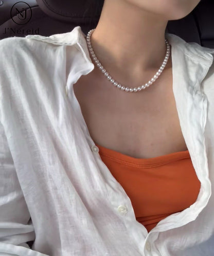Hanadama Grade Akoya Pearl Necklace 7.5-8mm Perfect Round Aurora Pink White Luster Near Flawless Seawater Pearl Strand with Pearl Science Laboratory SS Full Certificate