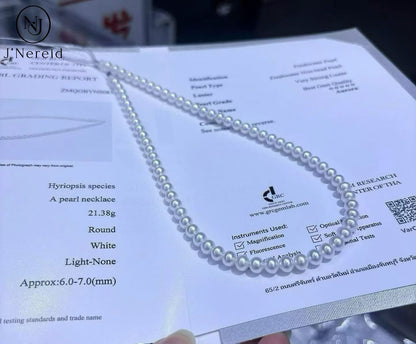 Freshwater Pearl Necklace 6-7mm | GRC 5-Star Aurora Certified, The Akoya Alternative