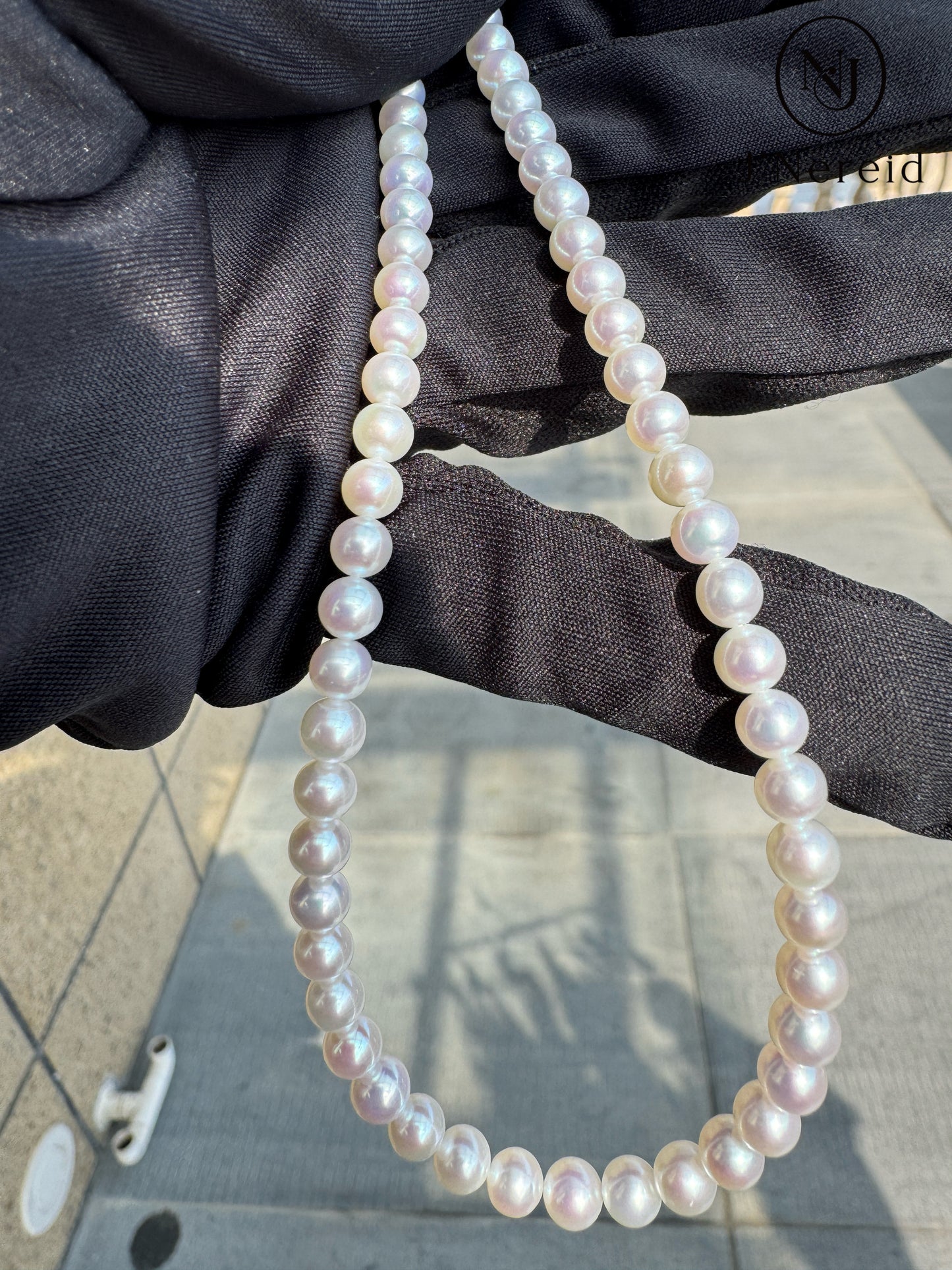 5A Aurora Grade Freshwater Pearl Necklace 5.0-6.0mm Perfect Round Vivid Iridescent Very Strong Luster Slight Minor Blemishes with Official GRC Certification
