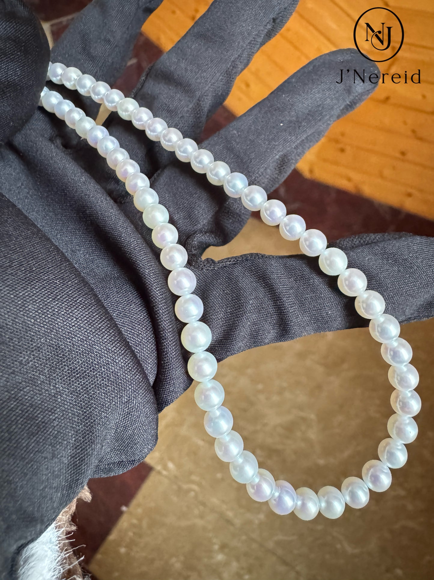 5A Aurora Grade Freshwater Pearl Necklace 5.0-6.0mm Perfect Round Vivid Iridescent Very Strong Luster Slight Minor Blemishes with Official GRC Certification