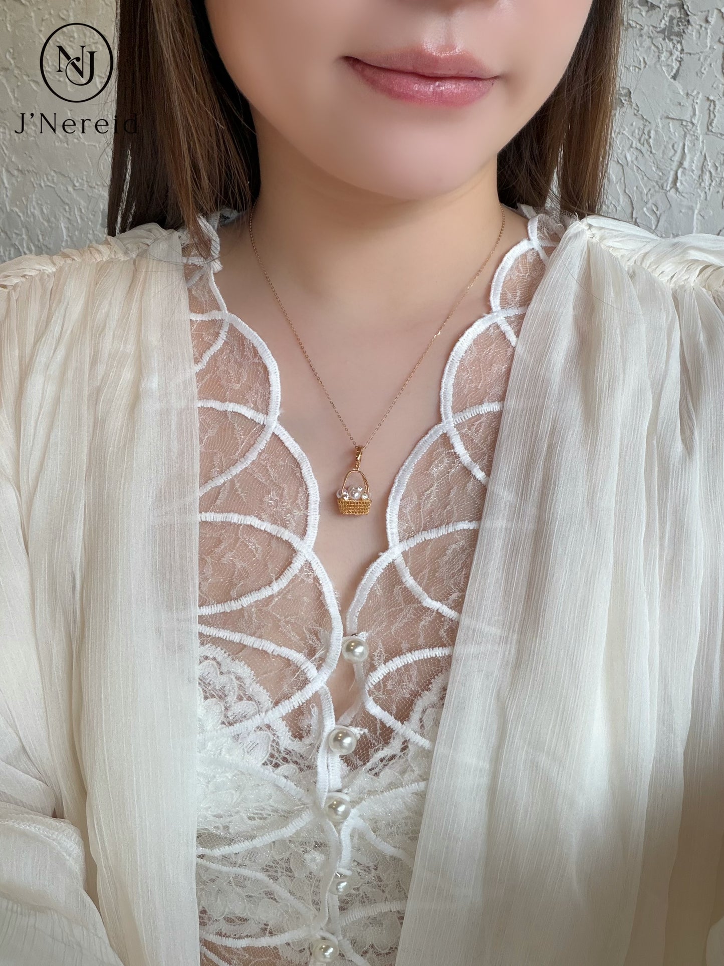 Whimsical Woven Basket Aurora Freshwater Pearl Pendant Necklace, 4-6mm High-Luster Pearls, S925 Silver with Sparkling CZ, Available in Gold or Silver