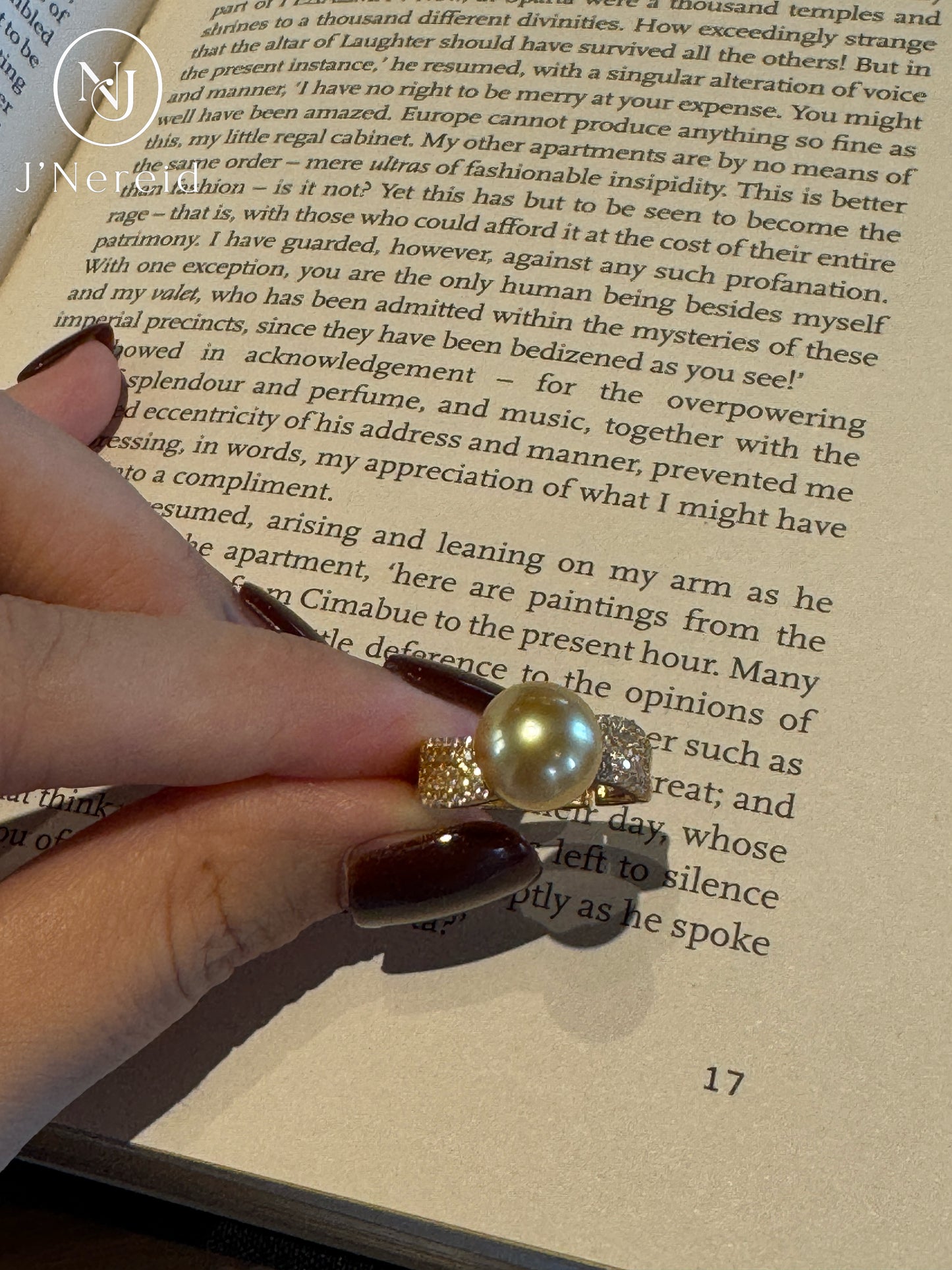 Twisted Pave Band South Sea Golden Pearl Ring | 9‑10mm Medium Gold Round  Flawless, High‑craft 925 Sterling Silver, Daily & Occasion Wear（Pearl Variation)