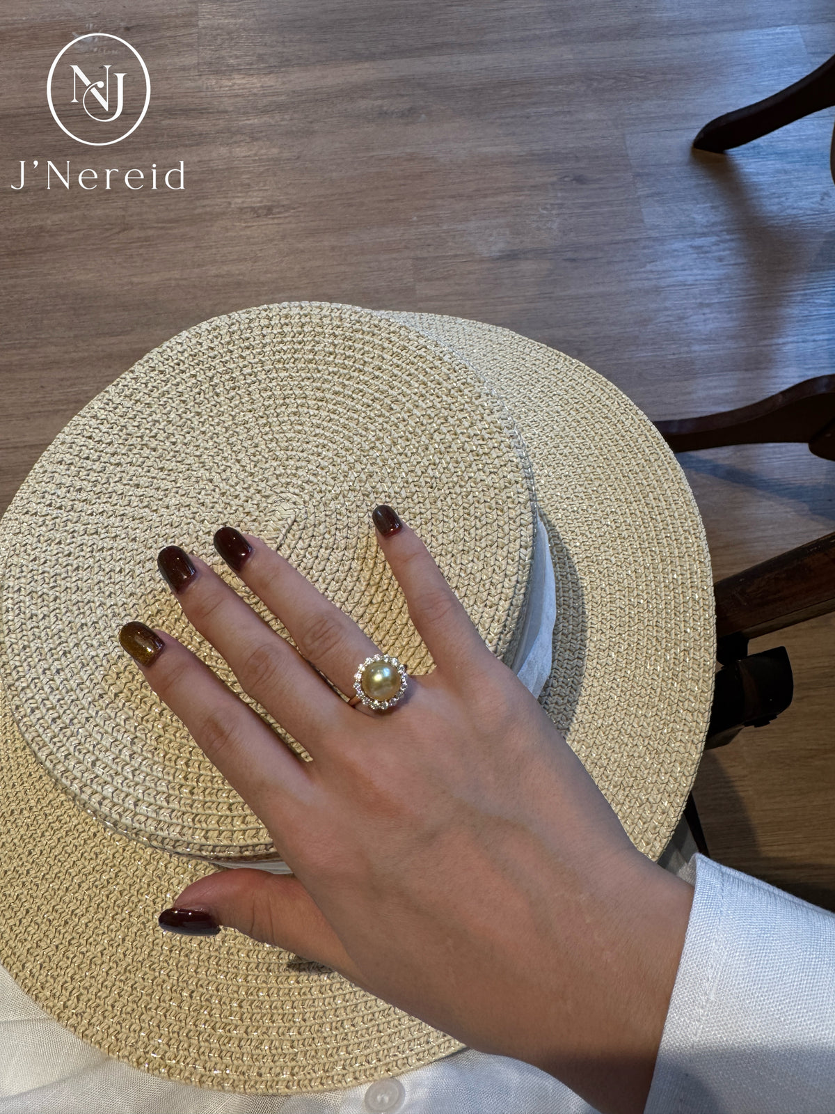 Morning‑Sun Petal‑Framed South Sea Golden Pearl Ring | 9-10mm Medium Gold Near‑Round Almost Flawless, Fine‑Craft 925 Sterling Silver, For Work & Special Occasion（Pearl Variation）