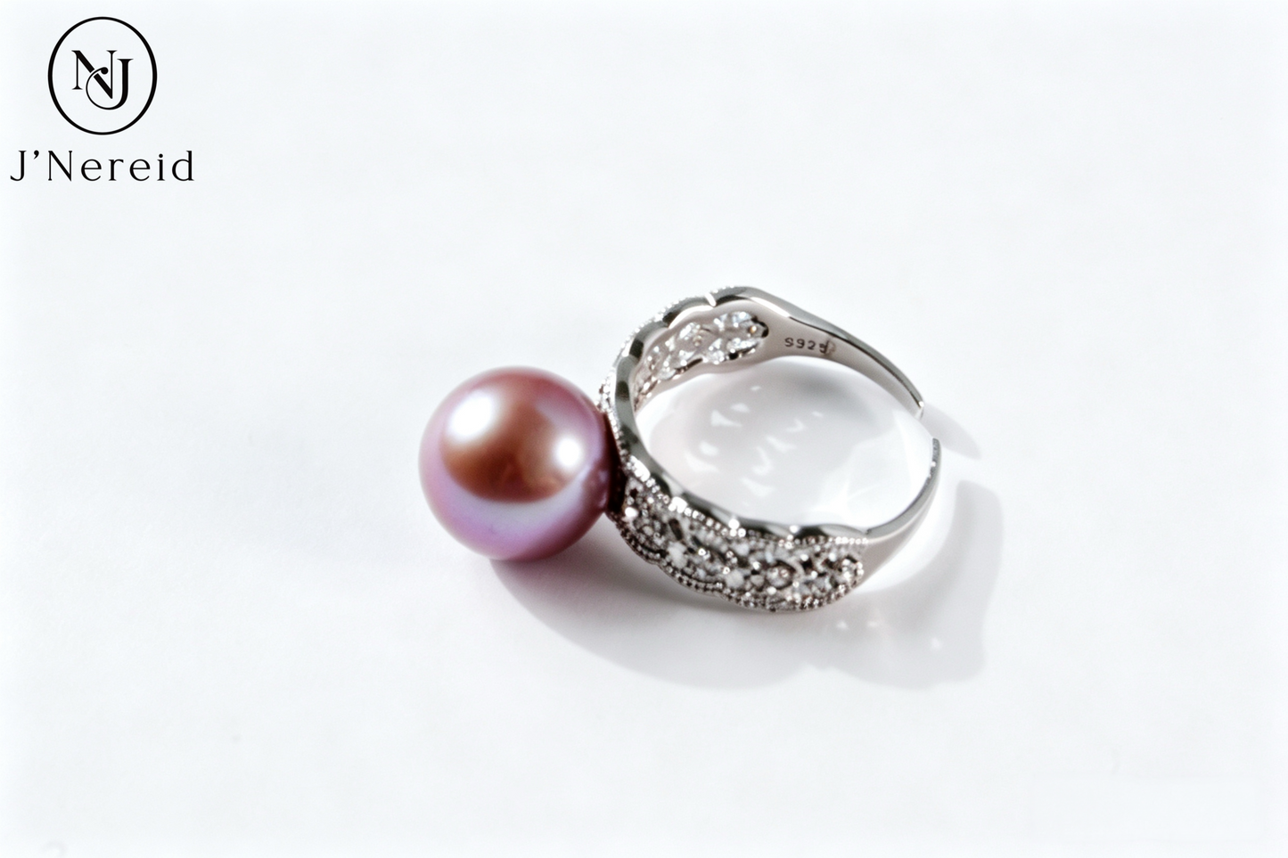 Vintage Filigree Freshwater Edison Purple Pearl Ring 10‑11mm | S925 Silver Open Band with Pave Crystals, Elegant Daily & Occasion Jewelry（Pearl Variation）