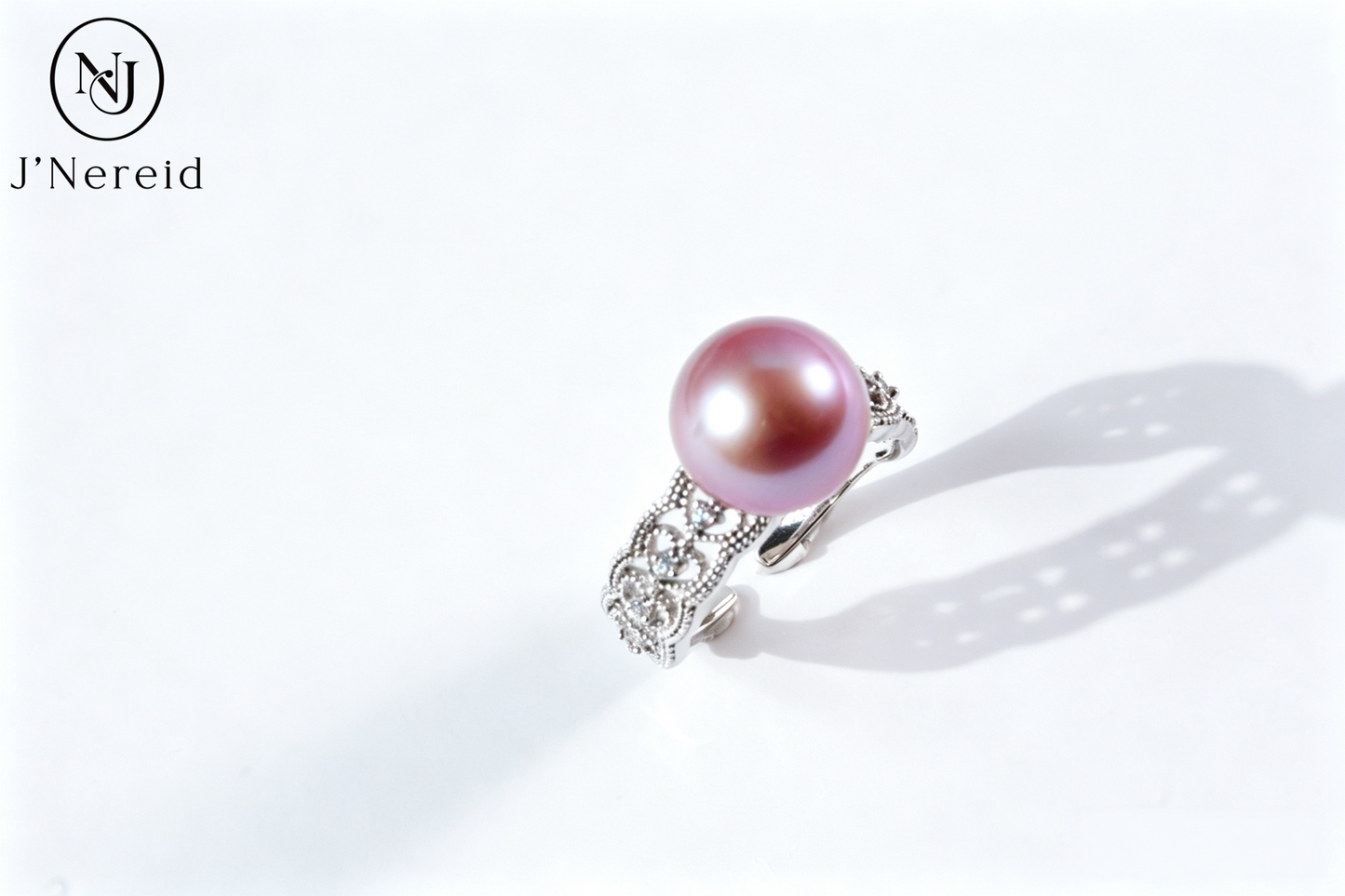 Vintage Filigree Freshwater Edison Purple Pearl Ring 10‑11mm | S925 Silver Open Band with Pave Crystals, Elegant Daily & Occasion Jewelry（Pearl Variation）