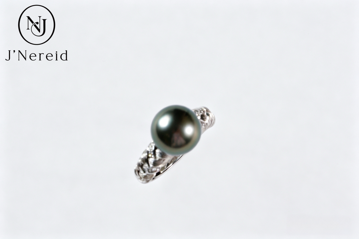 Textured Braided S925 Silver Tahitian Black Pearl Ring few blemished 10-11mm with Accent Zircon, Statement Ring for Evening & Formal Occasions（Pearl Variation)