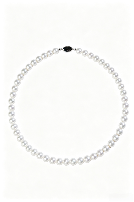 7.5-8.5mm White Freshwater Pearl Necklace-AAAA Quality